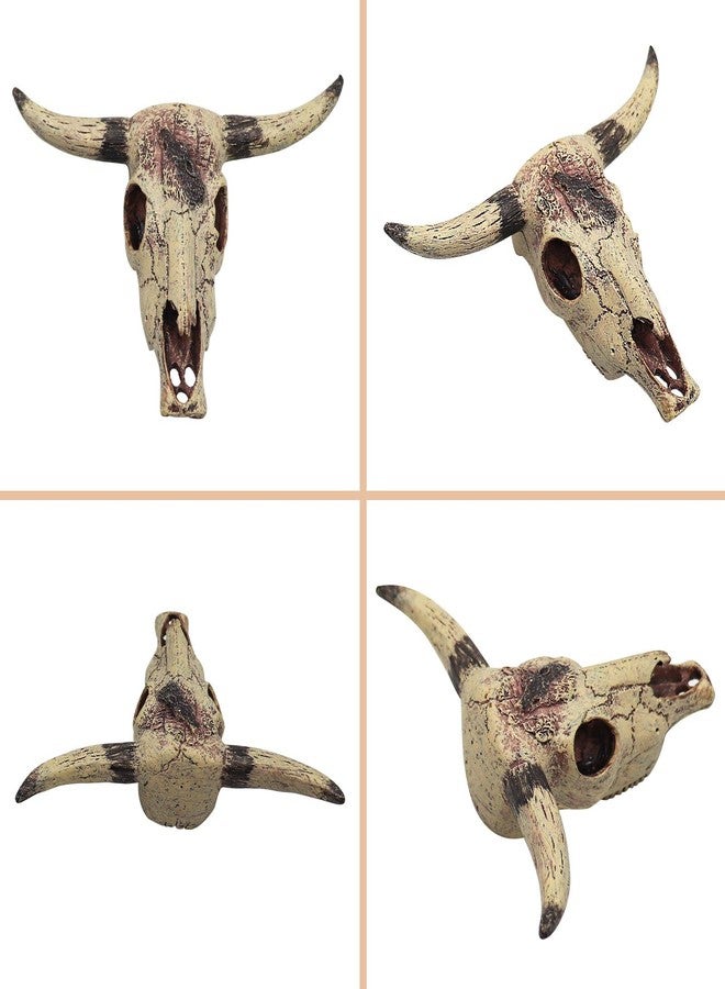 Oooct Bearded Dragon Tank Decor Accessories, Resin Cattle Skull Reptiles Hideouts Decorations, Decor Statue for Fish Aquarium Cave Landscape - Image 3